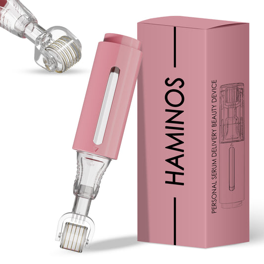 Derma roller with serum tank, pink 0,25 mm | HAMINOS®️